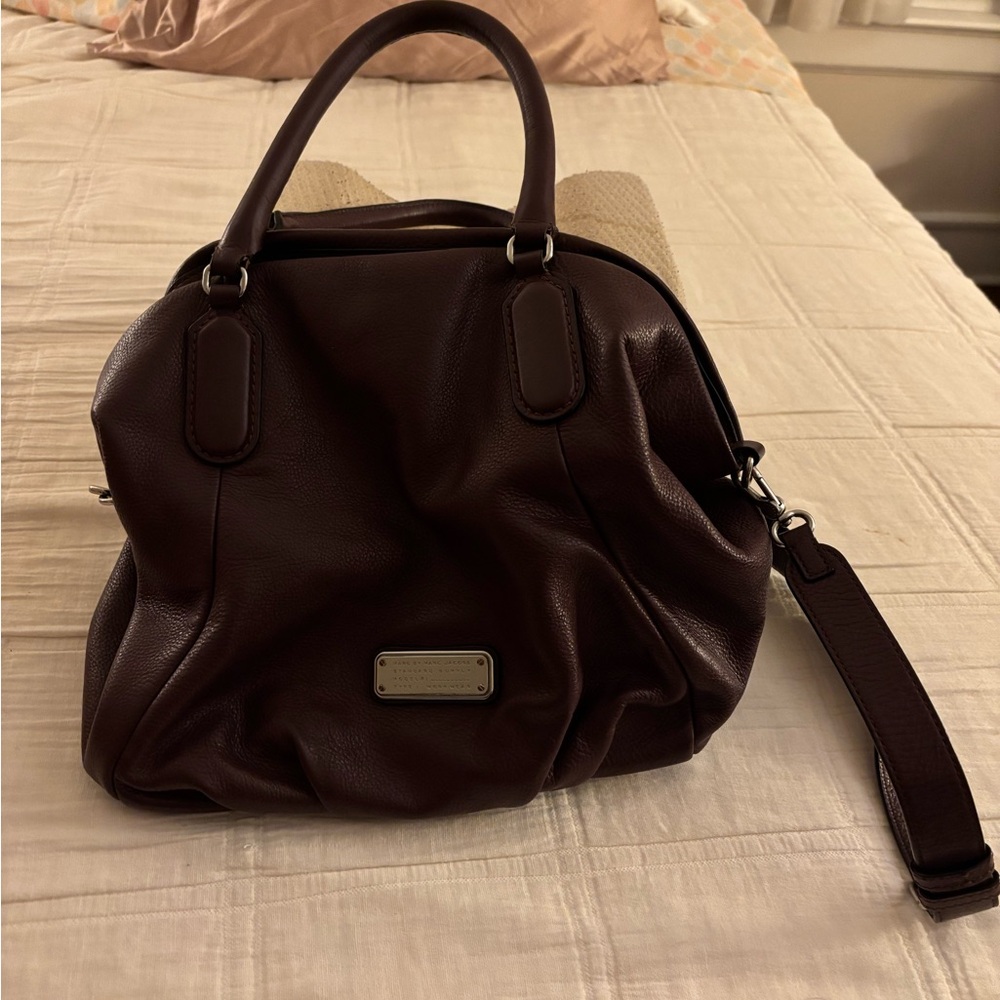 Marc Jacobs large ox blood cross body handle bag